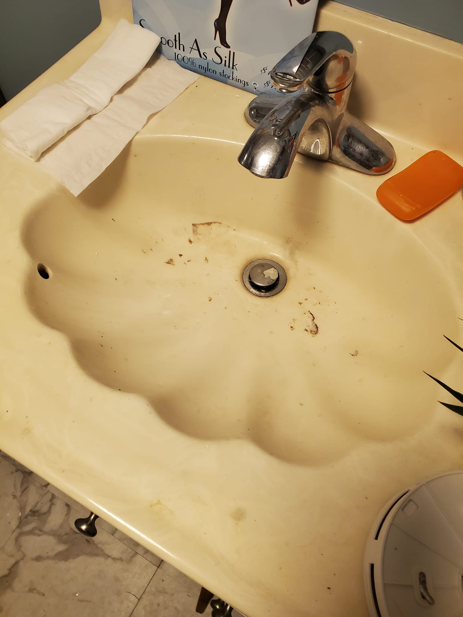 bathroom sink cleaning before 